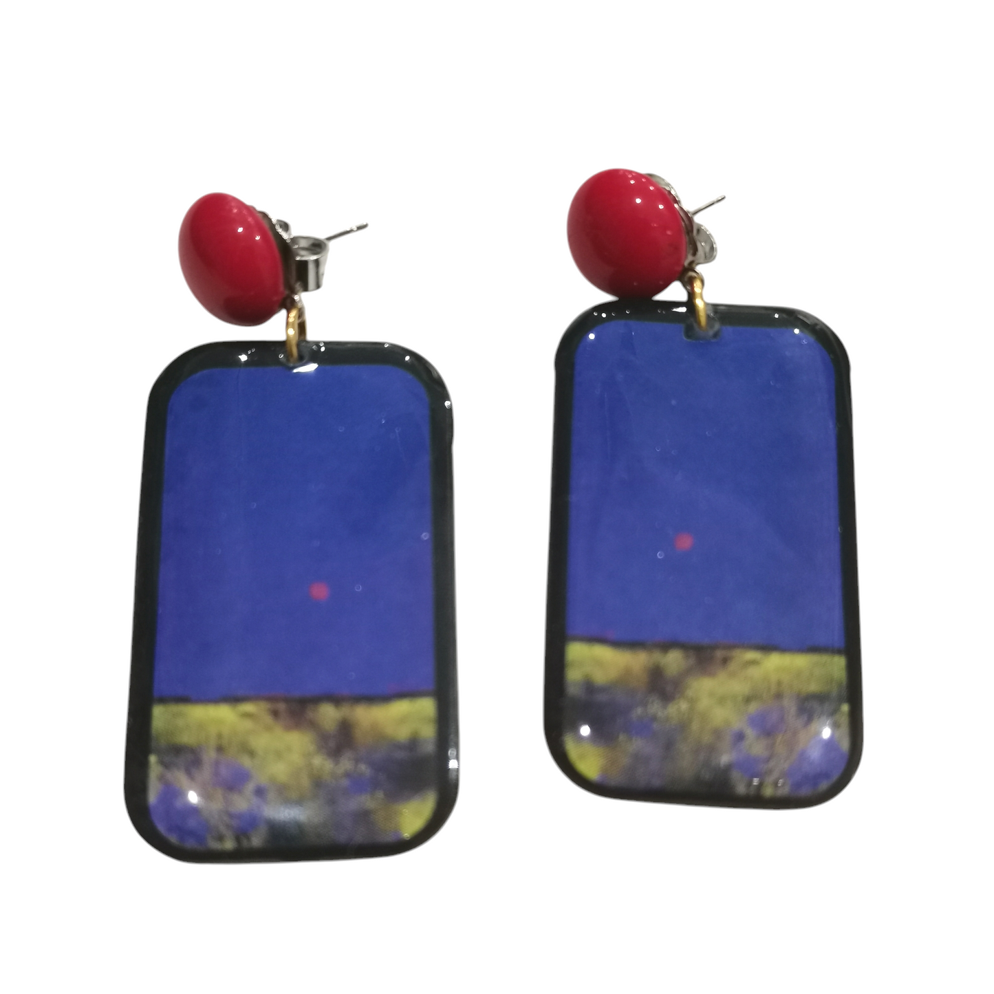 Boucles d’Oreilles en Plexiglas avec motif Paysage - Cose di Bottega