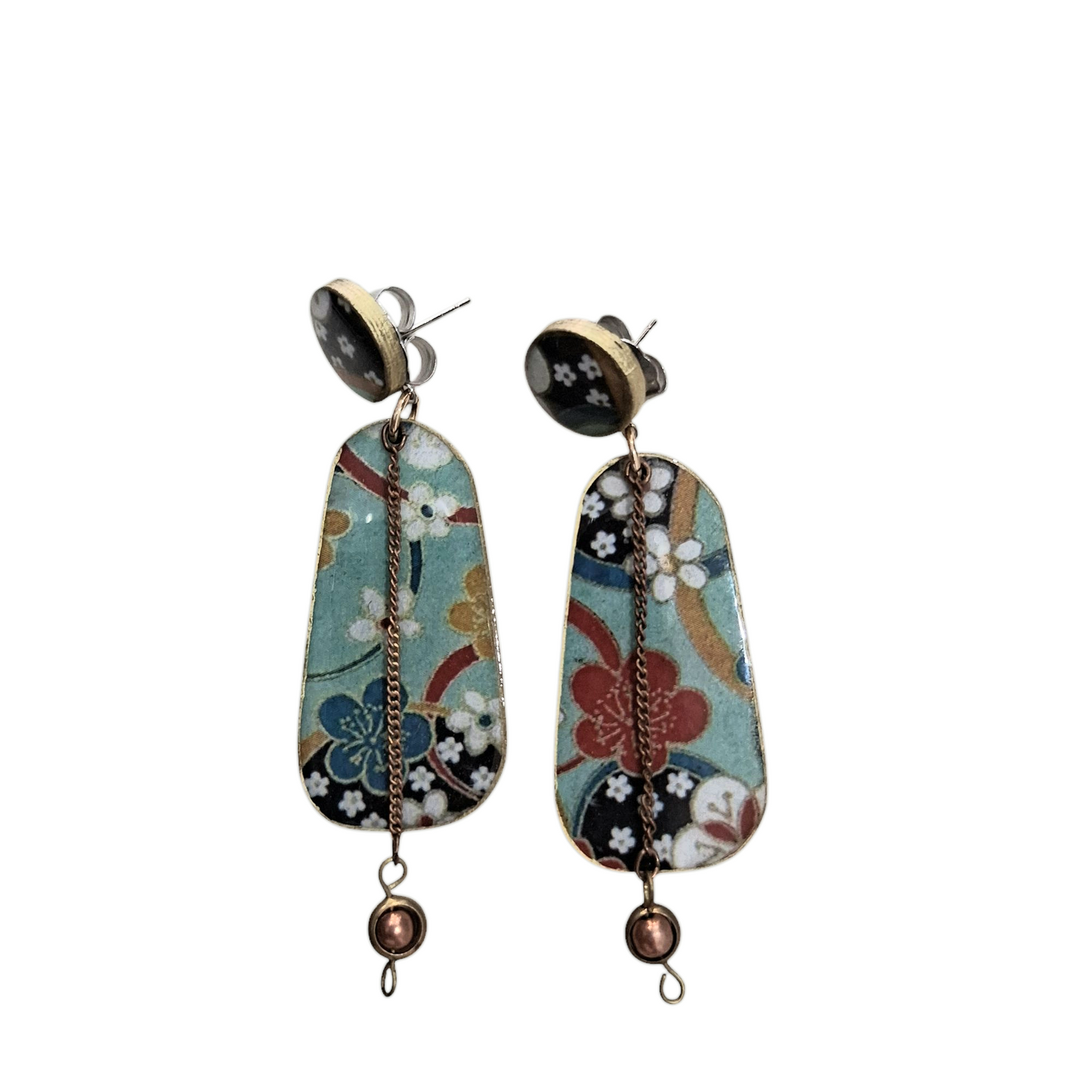 Boucles d’Oreilles Pendantes en Résine à Motifs Japonais