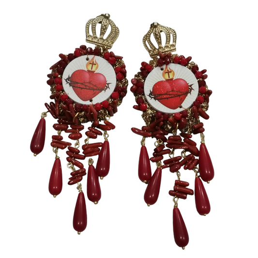 Orecchini "Red heart" - Cose di Bottega