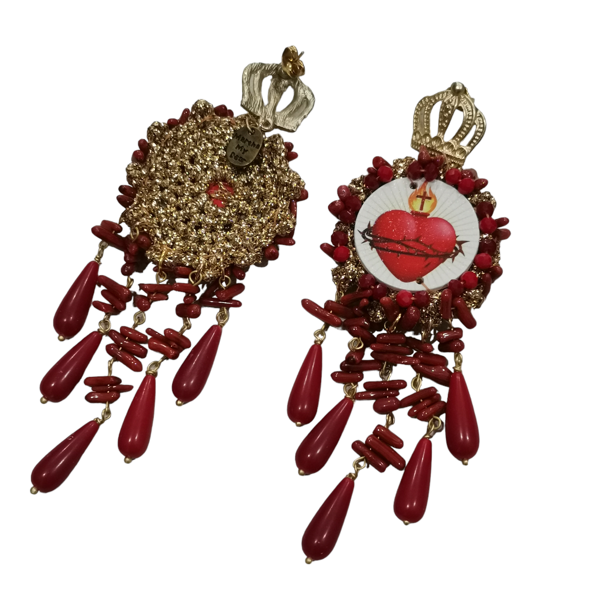 Orecchini "Red heart" - Cose di Bottega