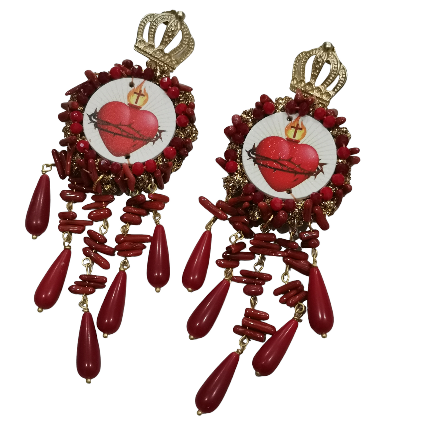 Orecchini "Red heart" - Cose di Bottega