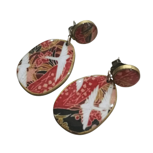 Boucles d'Oreilles "Grue"