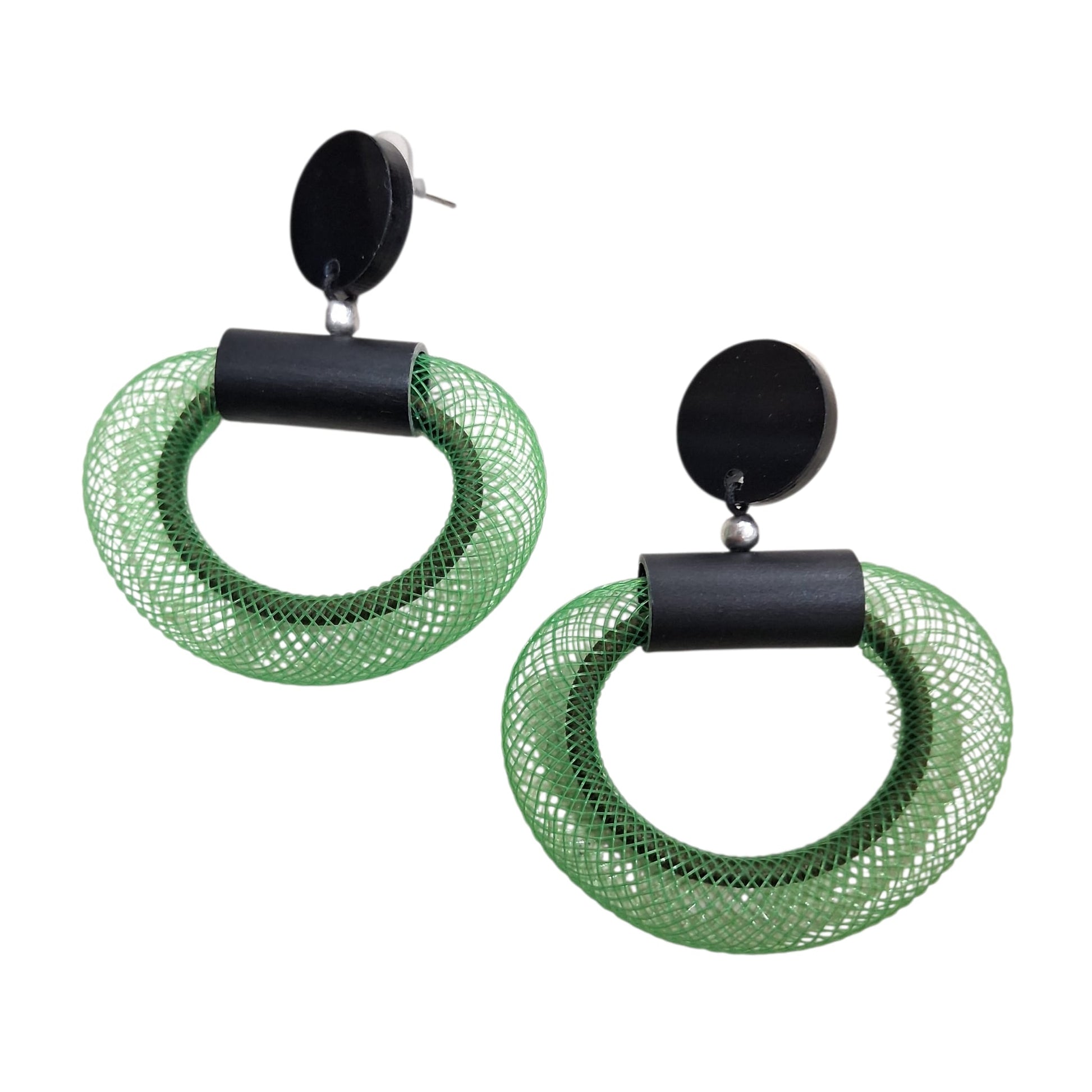 Boucles d’oreilles Vert  en Maille, Résine et Aluminium - Cose di Bottega
