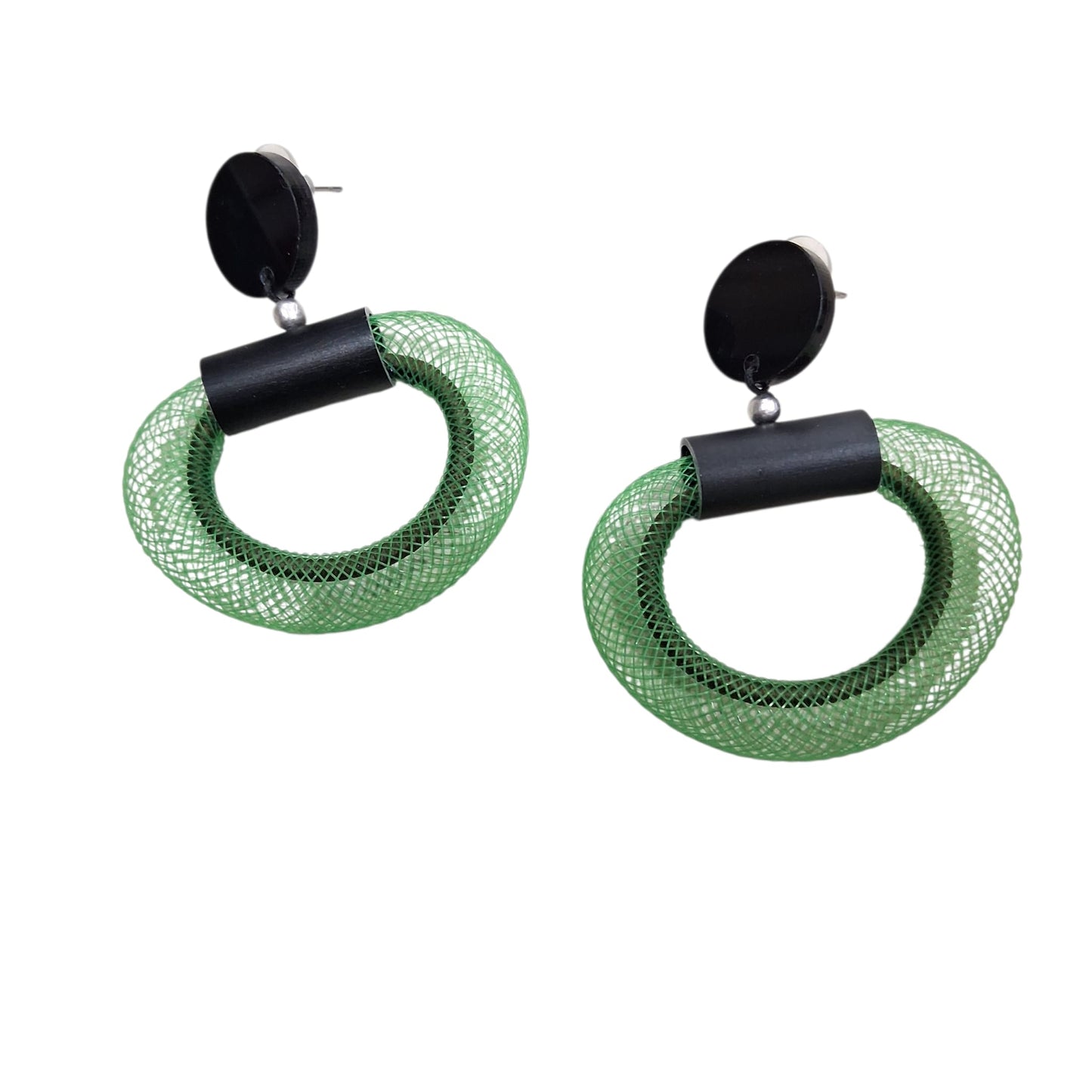 Boucles d’oreilles Vert  en Maille, Résine et Aluminium - Cose di Bottega