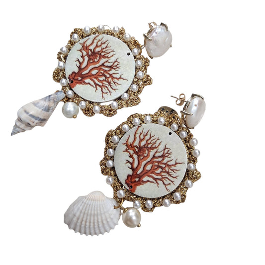 Boucles d’oreilles artisanales “Corail”
