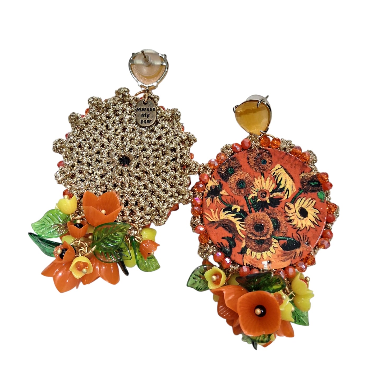 Boucles d’oreilles artisanales “Tournesols”
