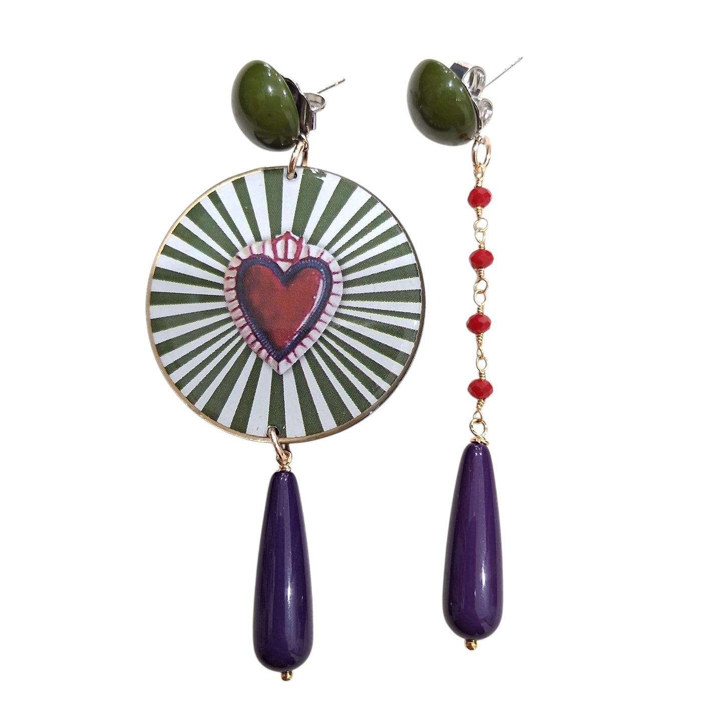 Boucles d’oreilles Cœur Vert