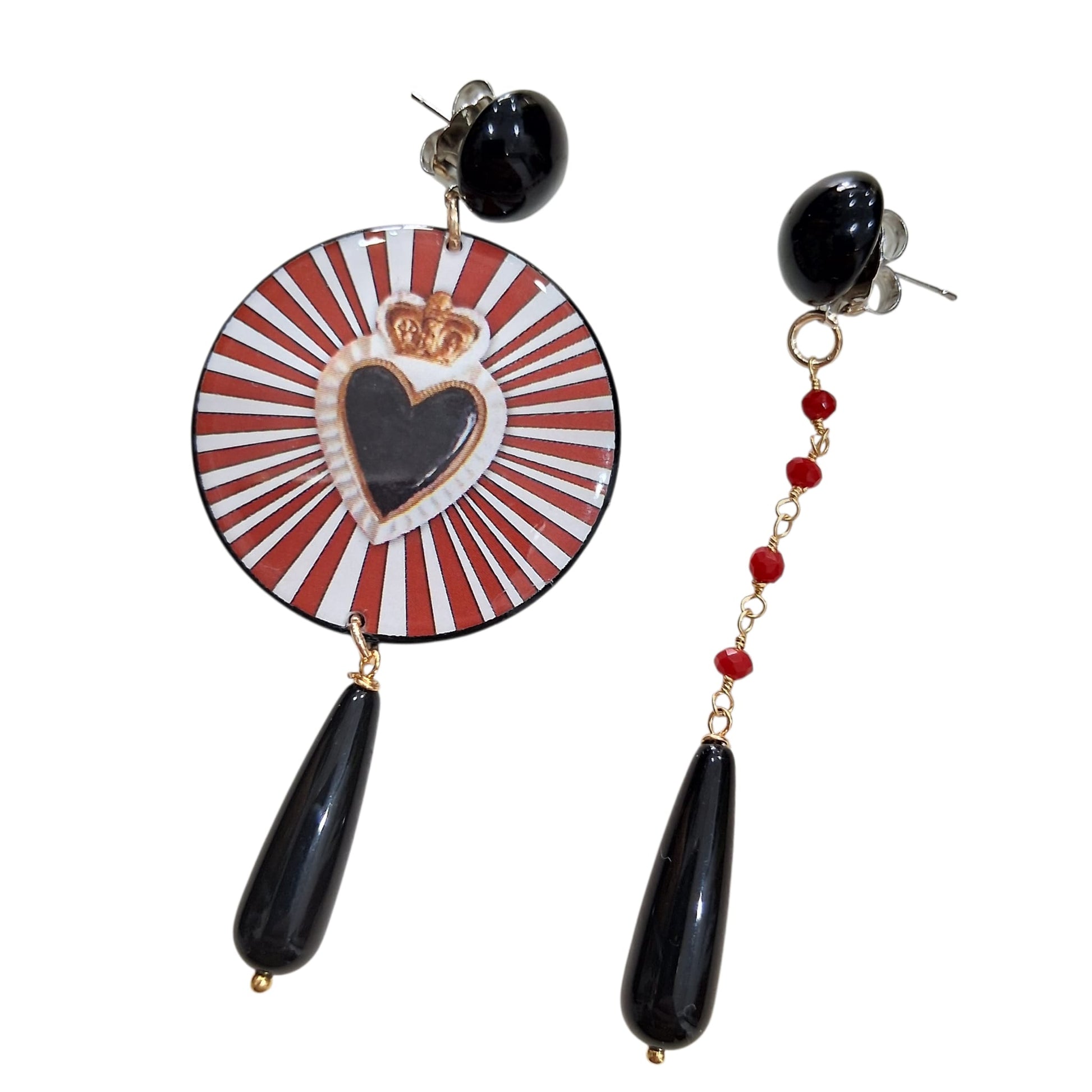 Boucles d’oreilles Cœur Noir - Cose di Bottega